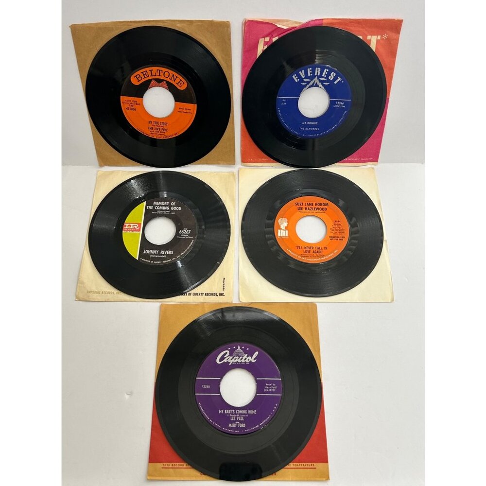 Lot / 21 Vintage Vinyl Records 45 RPM Assorted Labels Dot Mercury Capital & More - Picture 2 of 10